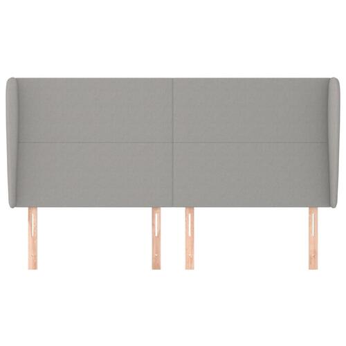 Sengegavl med kanter 183x23x118/128 cm stof lysegrå