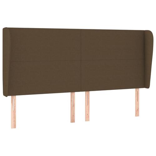 Sengegavl med kanter 183x23x118/128 cm stof mørkebrun