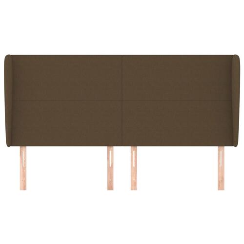 Sengegavl med kanter 183x23x118/128 cm stof mørkebrun
