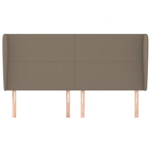 Sengegavl med kanter 203 x 23 x 118/128 cm stof gråbrun