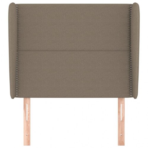 Sengegavl med kanter 83x23x118/128 cm stof gråbrun