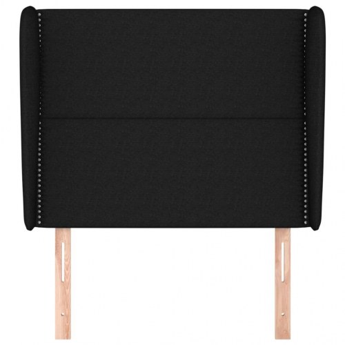 Sengegavl med kanter 93 x 23 x 118/128 cm - sort