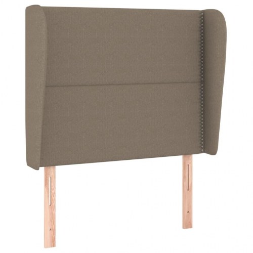 Sengegavl med kanter 93 x 23 x 118/128 cm - gråbrun