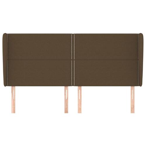 Sengegavl med kanter 183x23x118/128 cm stof mørkebrun