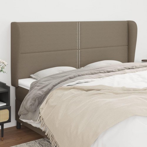 Sengegavl med kanter 183 x 23 x 118/128 cm - gråbrun