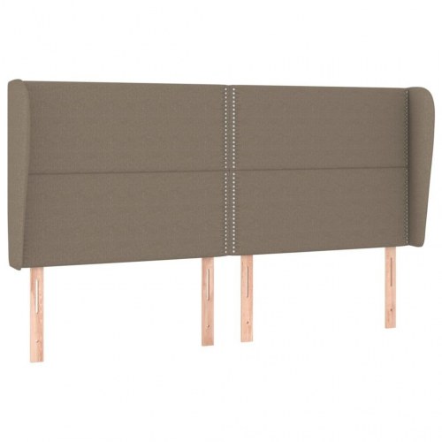 Sengegavl med kanter 183 x 23 x 118/128 cm - gråbrun