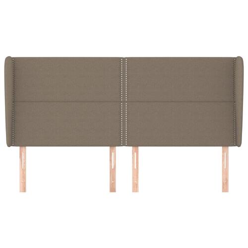 Sengegavl med kanter 203x23x118/128 cm stof gråbrun
