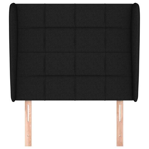 Sengegavl med kanter 83x23x118/128 cm stof sort