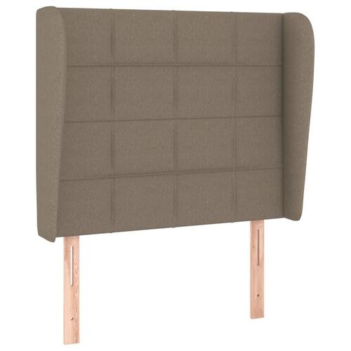 Sengegavl med kanter 83x23x118/128 cm stof gråbrun