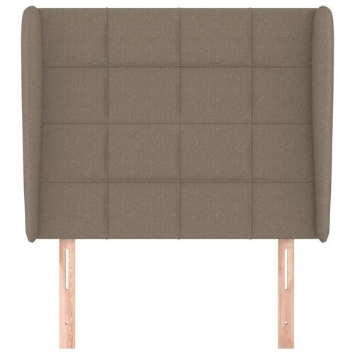 Sengegavl med kanter 83x23x118/128 cm stof gråbrun
