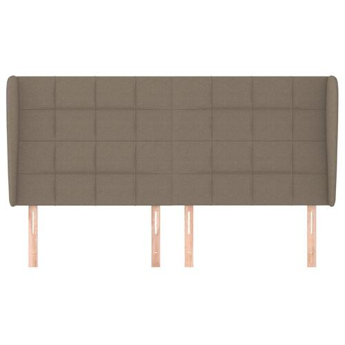Sengegavl med kanter 163x23x118/128 cm stof gråbrun