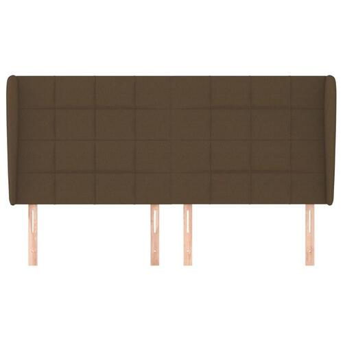 Sengegavl med kanter 183x23x118/128 cm stof mørkebrun