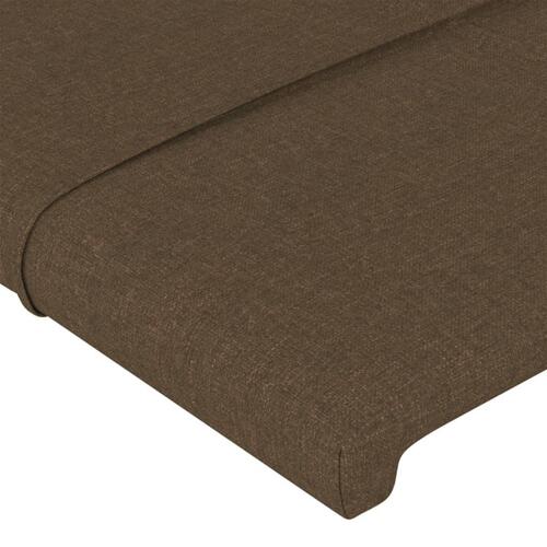 Sengegavl med kanter 183x23x118/128 cm stof mørkebrun