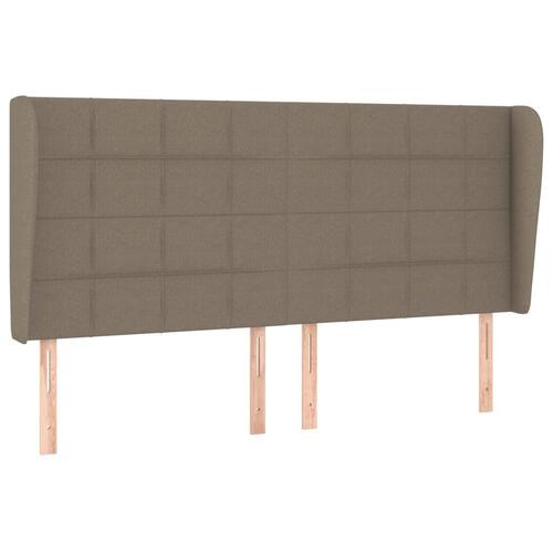 Sengegavl med kanter 203x23x118/128 cm stof gråbrun