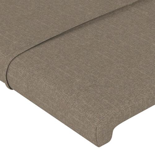 Sengegavl med kanter 203x23x118/128 cm stof gråbrun