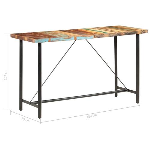 Barbord 180x70x107 cm massivt genbrugstræ
