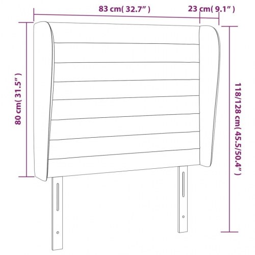 Sengegavl med kanter 83 x 23 x 118/128 cm - mørkebrun