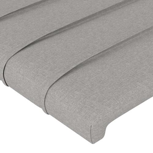 Sengegavl med kanter 93x23x118/128 cm stof lysegrå
