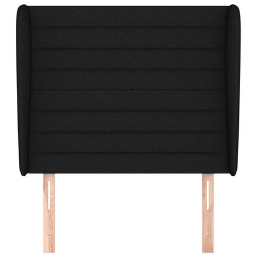 Sengegavl med kanter 93x23x118/128 cm stof sort