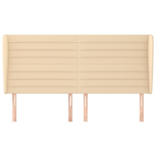 Sengegavl med kanter 163 x 23 x 118/128 cm - cremefarvet