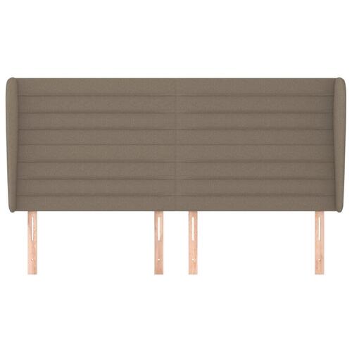 Sengegavl med kanter 203x23x118/128 cm stof gråbrun