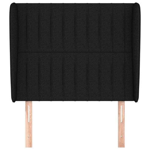 Sengegavl med kanter 83x23x118/128 cm stof sort