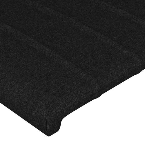 Sengegavl med kanter 83x23x118/128 cm stof sort