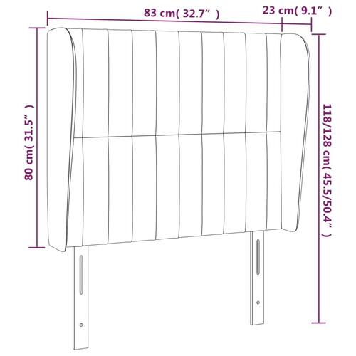Sengegavl med kanter 83x23x118/128 cm stof sort