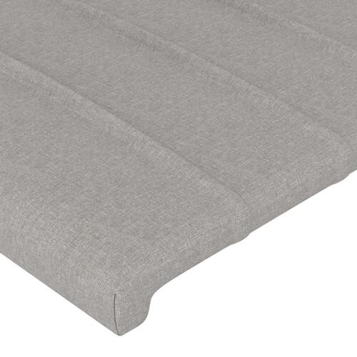 Sengegavl med kanter 93x23x118/128 cm stof lysegrå