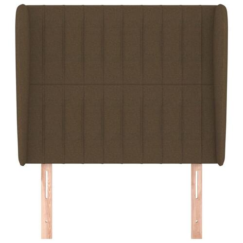 Sengegavl med kanter 93x23x118/128 cm stof mørkebrun