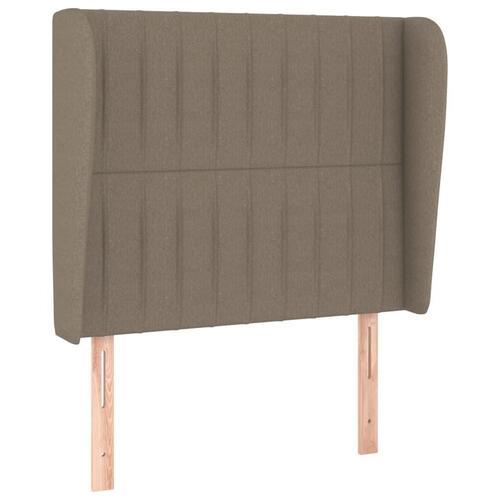 Sengegavl med kanter 93x23x118/128 cm stof gråbrun