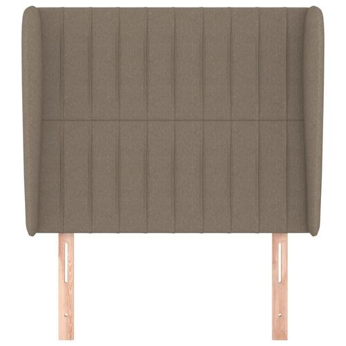 Sengegavl med kanter 93x23x118/128 cm stof gråbrun