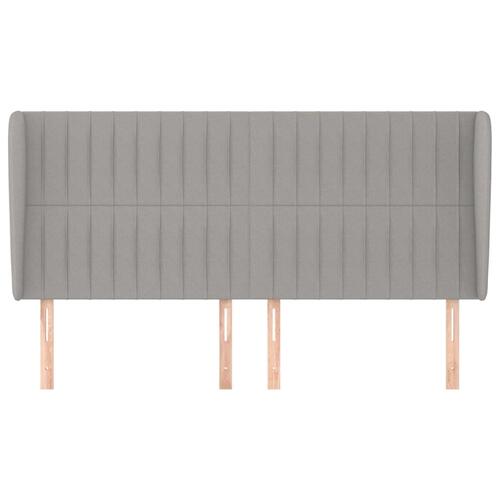 Sengegavl med kanter 183x23x118/128 cm stof lysegrå