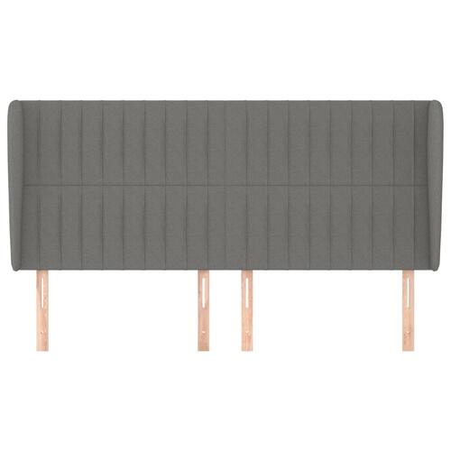 Sengegavl med kanter 183x23x118/128 cm stof mørkegrå