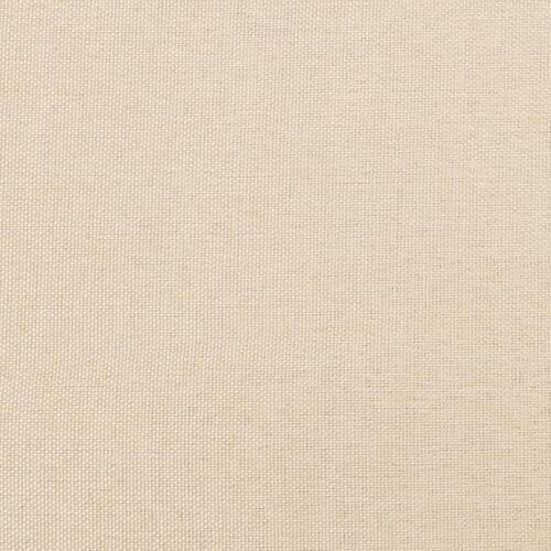 Sengegavl med kanter 183x23x118/128 cm stof cremefarvet