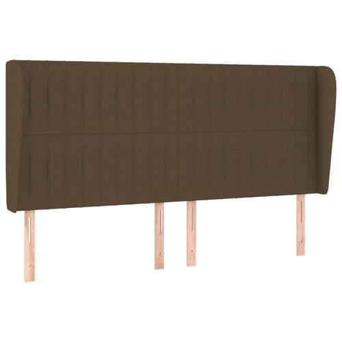 Sengegavl med kanter 203x23x118/128 cm stof mørkebrun