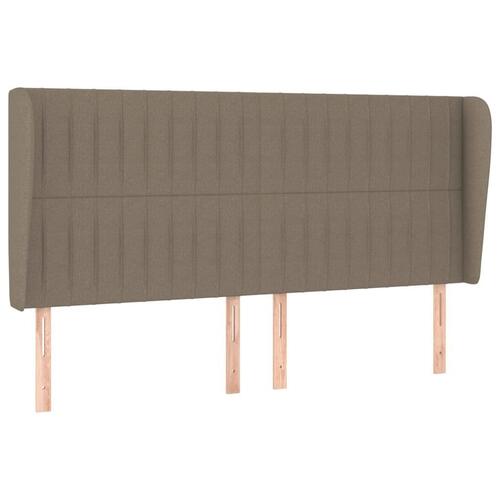 Sengegavl med kanter 203x23x118/128 cm stof gråbrun