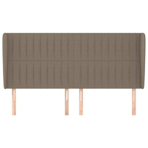 Sengegavl med kanter 203x23x118/128 cm stof gråbrun