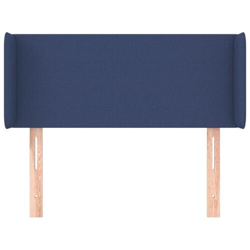Sengegavl med kanter 83x16x78/128 cm stof blå