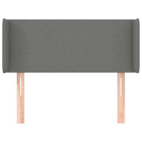 Sengegavl med kanter 103x16x78/88 cm stof mørkegrå