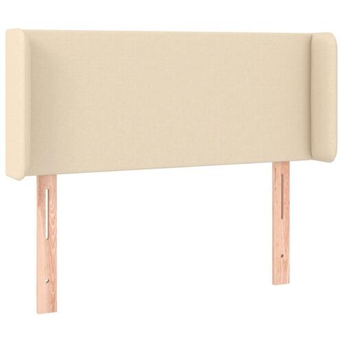 Sengegavl med kanter 103x16x78/88 cm stof cremefarvet