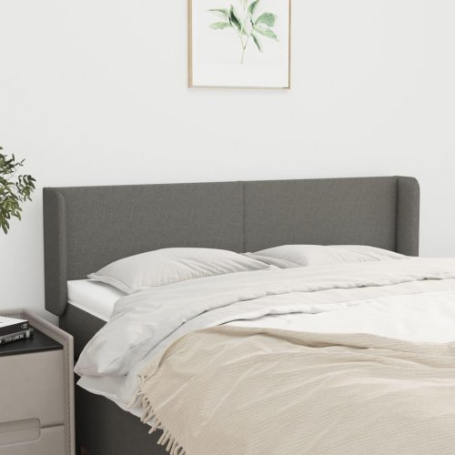 Sengegavl med kanter 147 x 16 x 78/88 cm - mørkegrå