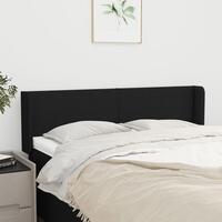 Sengegavl med kanter 147x16x78/88 cm stof sort