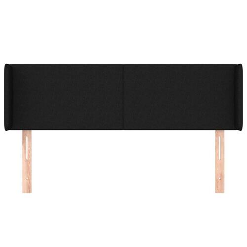 Sengegavl med kanter 147x16x78/88 cm stof sort