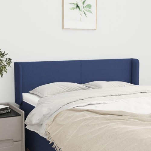 Sengegavl med kanter 147 x 16 x 78/88 cm - blå
