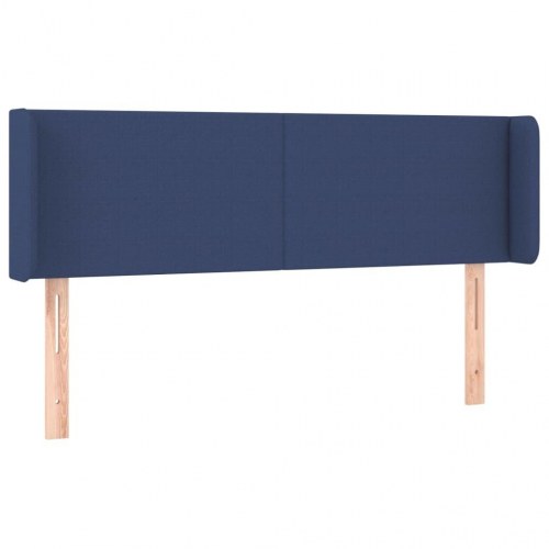 Sengegavl med kanter 147 x 16 x 78/88 cm - blå