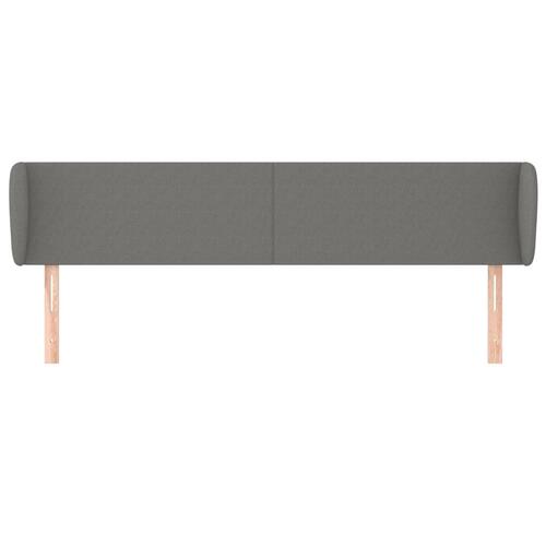 Sengegavl med kanter 163x16x78/88 cm stof mørkegrå