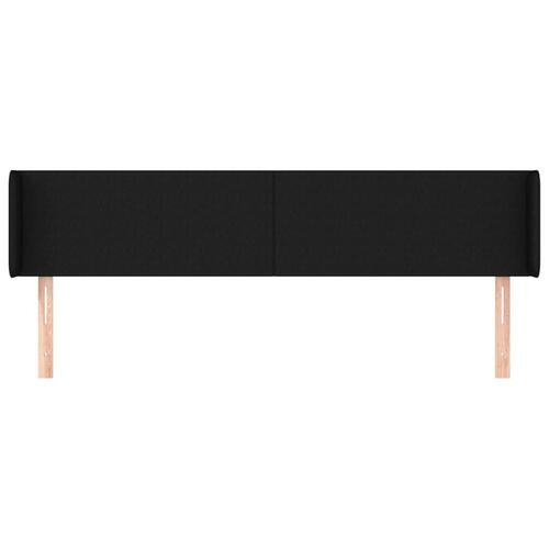 Sengegavl med kanter 163x16x78/88 cm stof sort
