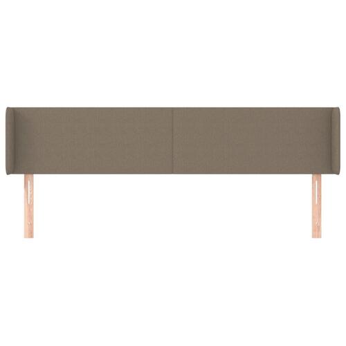 Sengegavl med kanter 163x16x78/88 cm stof gråbrun