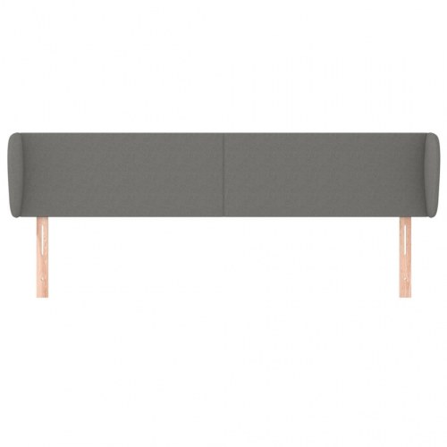 Sengegavl med kanter 183 x 16 x 78/88 cm stof mørkegrå